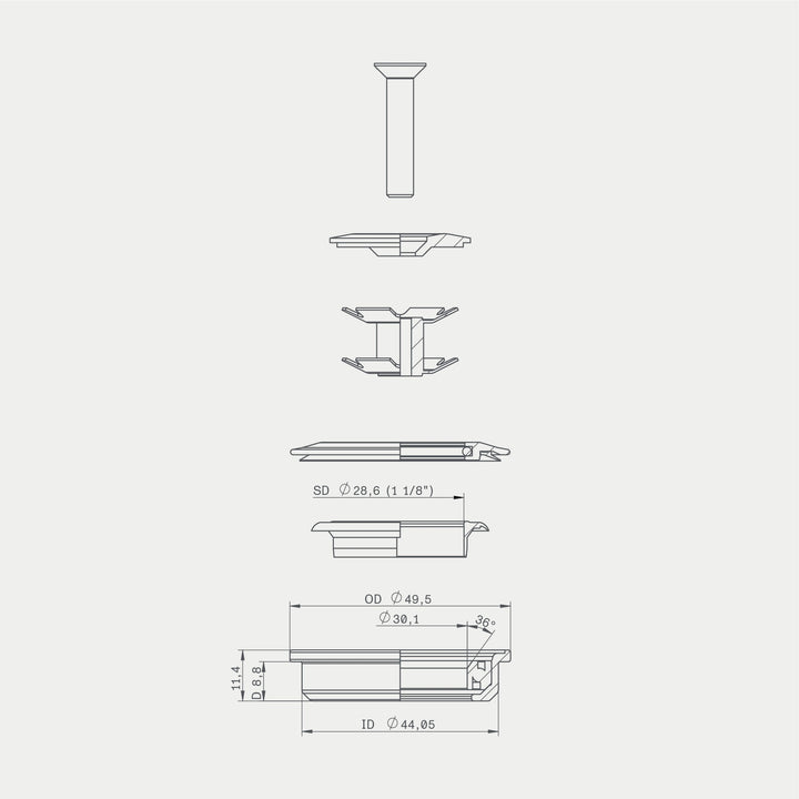 ACROS zs44 headset upper part