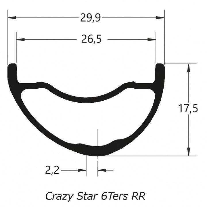 DUKE Juego de Aros Crazy Star 6TERS 26 / 30 :: 29'' 28H Asimétrico Aluminio