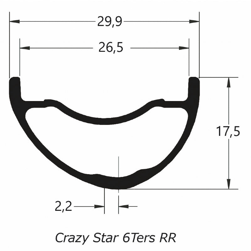 DUKE Juego de Aros Crazy Star 6TERS 26 / 30 :: 29'' 32H Asimétrico Aluminio