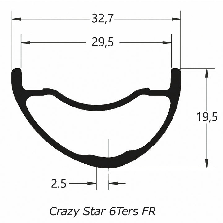 DUKE Juego de Aros Crazy Star 6TERS 26 / 30 :: 29'' 28H Asimétrico Aluminio