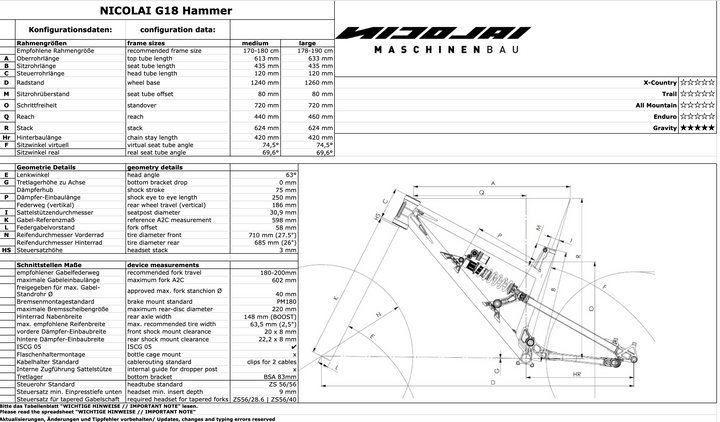 Nicolai G18 HAMMER color Raw / Talla M (170-180 cm) 2025