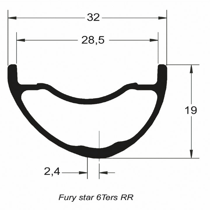 DUKE Juego de Aros Fury Star 6TERS 28 / 32 :: 29'' 28H Asimétrico Aluminio
