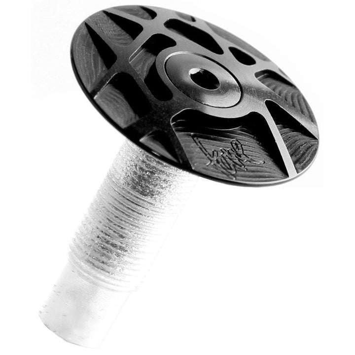 TUNE CAP, Tapa de direccion + tornillo de aluminio - Negro