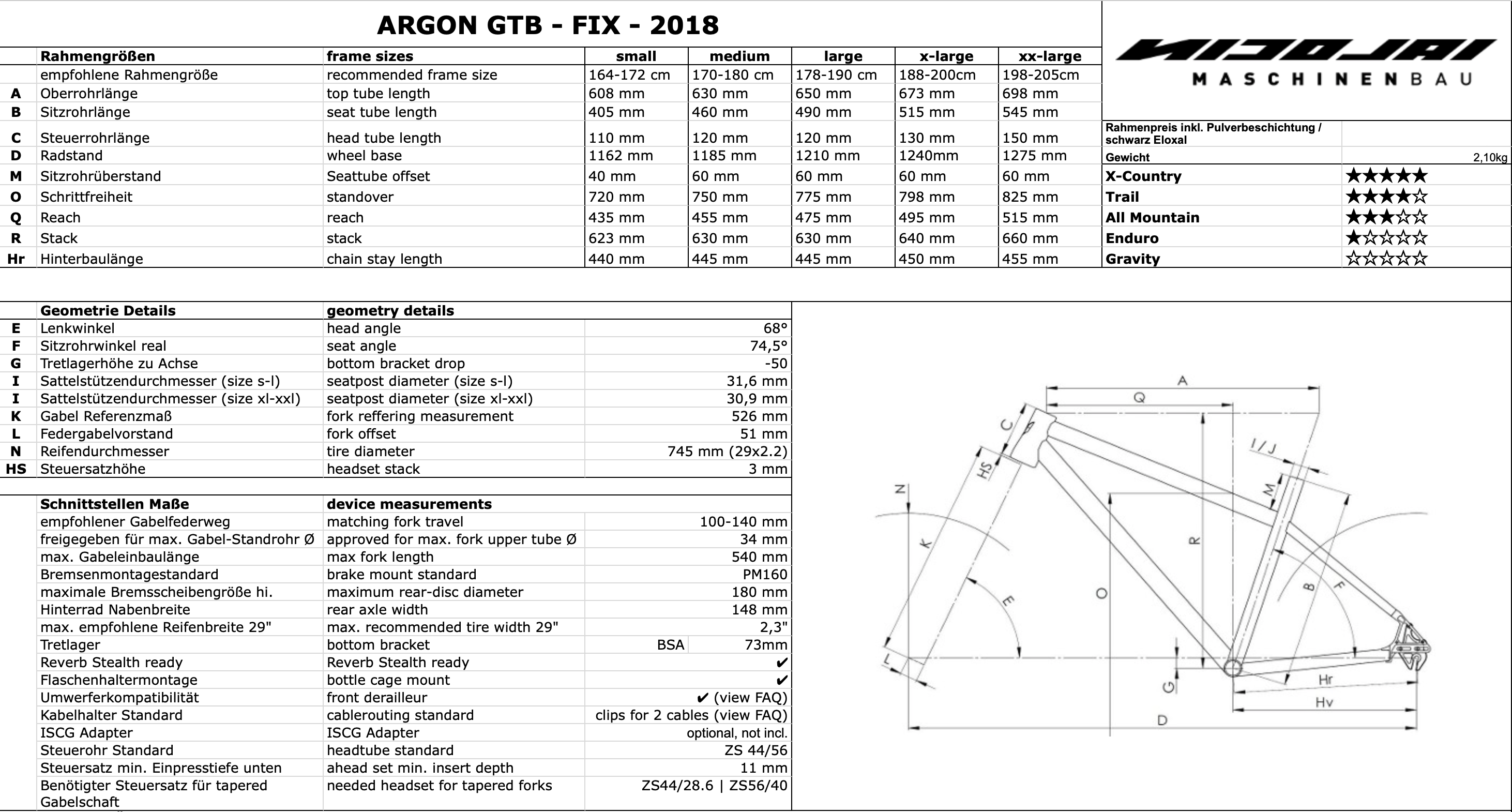 Nicolai GTB  29 color Raw / Talla XXL (198-205 cm)