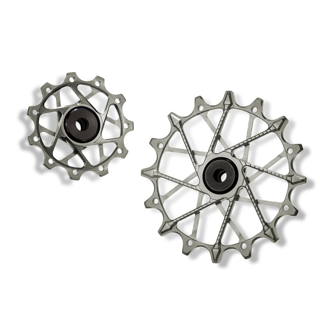 Rear Derailleur Cage for Shimano GRX Di2 11-speed (Black) + Pulleys for Shimano Set - 11T + 16T Silver GRAVEL
