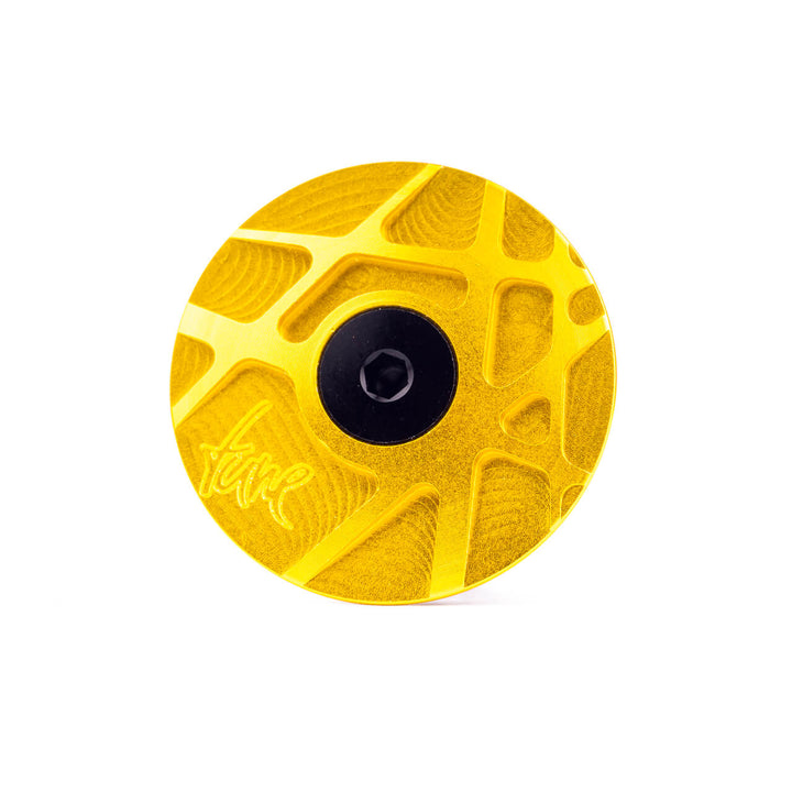 TUNE CAP, Tapa de direccion + tornillo de aluminio - Dorado