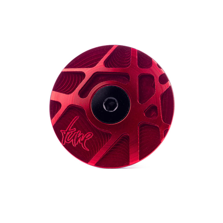TUNE CAP, Tapa de direccion + tornillo de aluminio - Rojo
